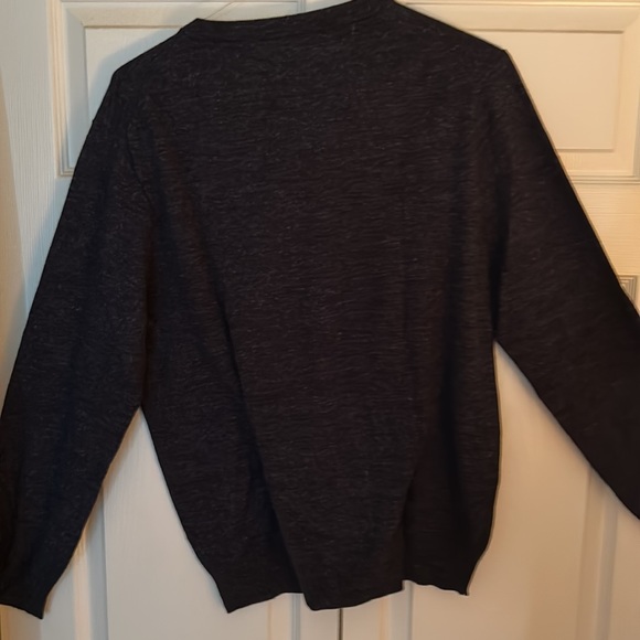 L, J Crew, Charcoal/Black Henley, Cotton/Silk - Picture 4 of 4